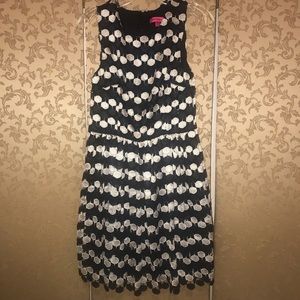 Betsey Johnson Black White Lace Embroidered Dress